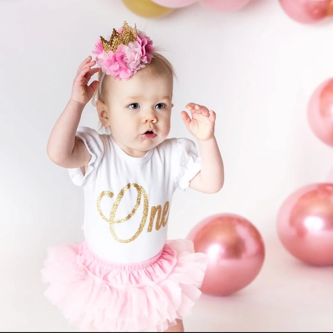 1st birthday outfit-gold