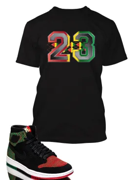 23 Graphic T Shirt to Match Retro Air Jordan 1 High Flynit BHM Shoe