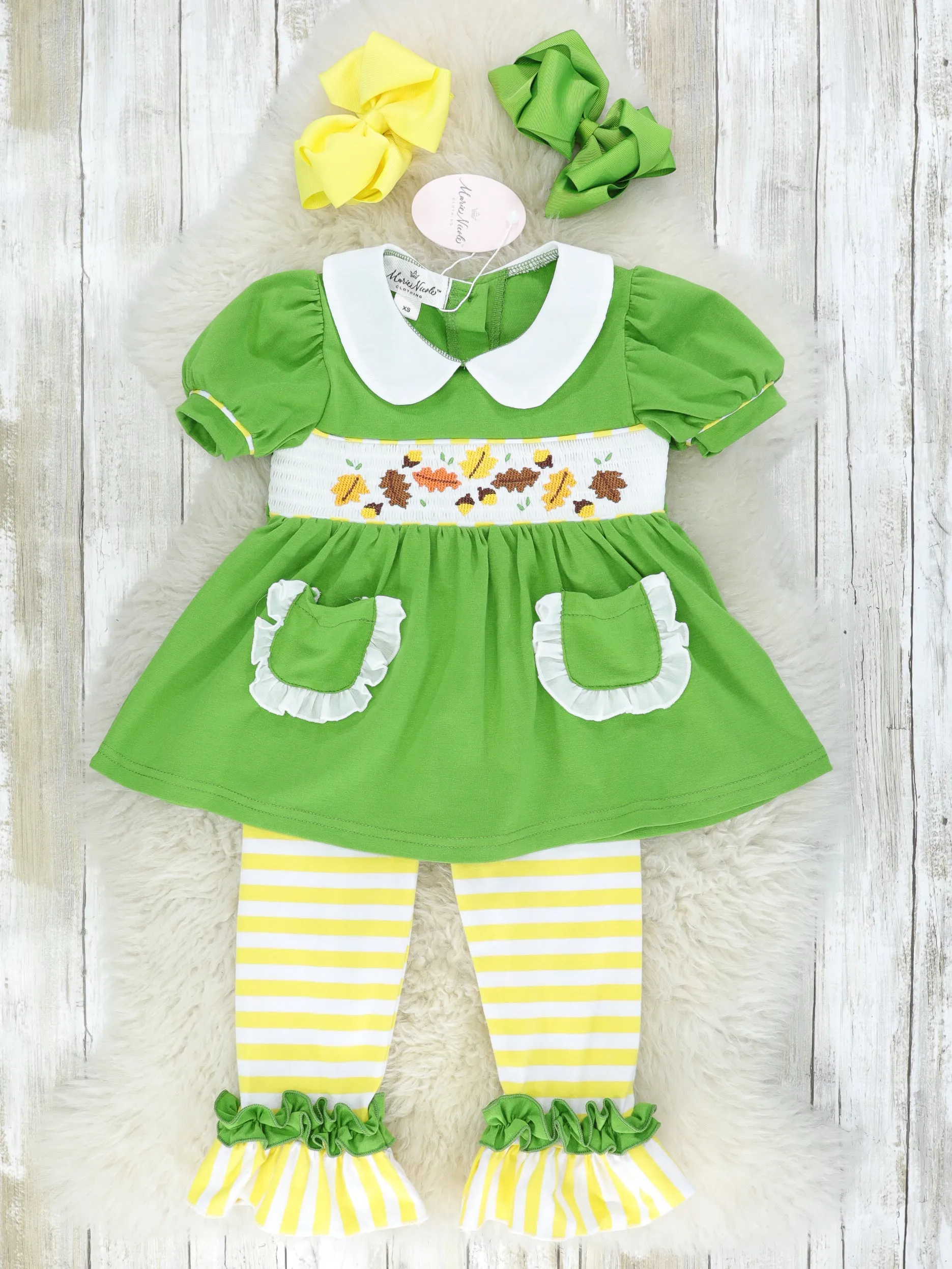 Acorns & Leaves Smocked Outfit