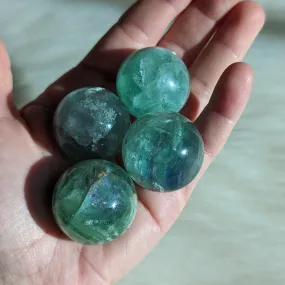 Adorable and Healing Blue / Green Flourite Spheres (one)