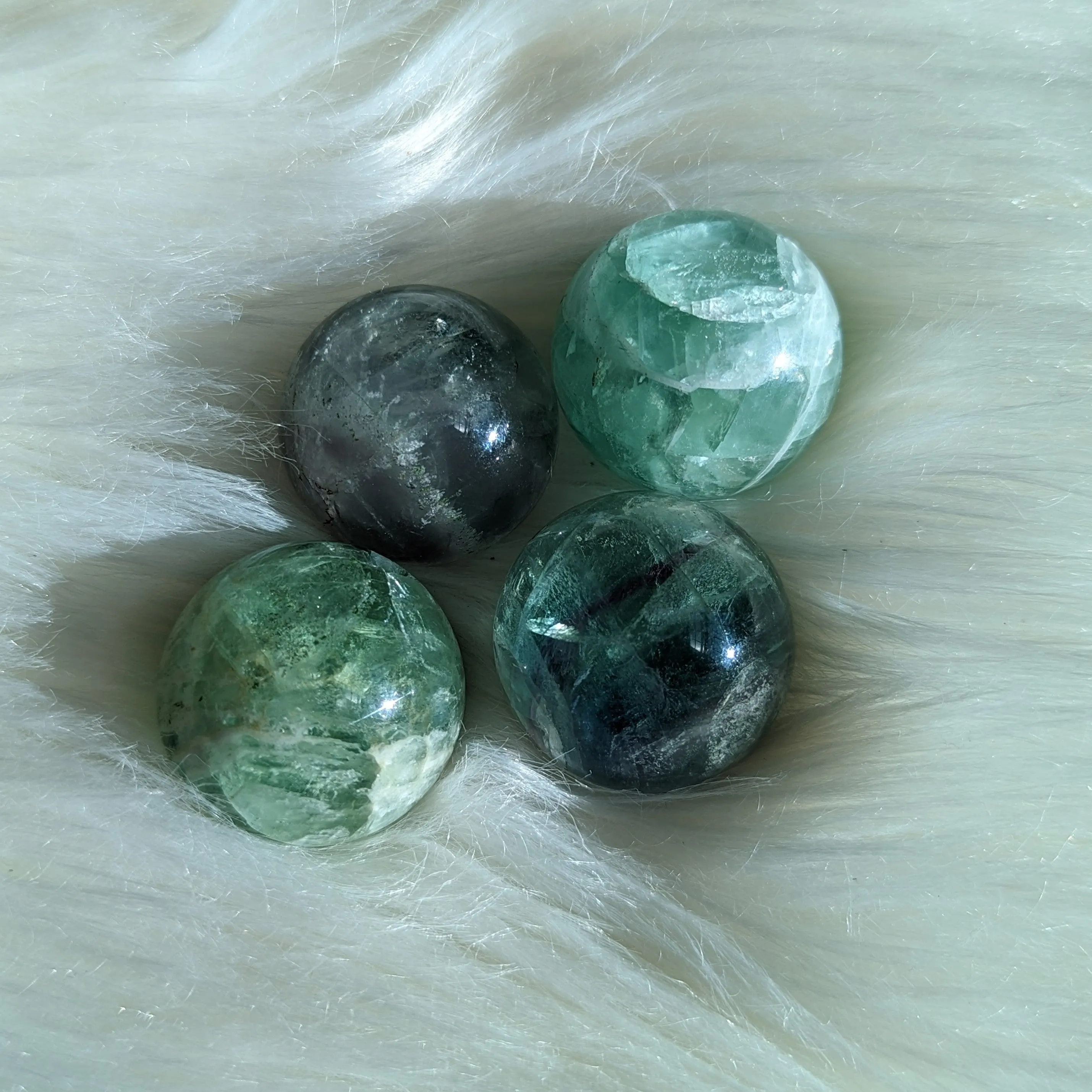 Adorable and Healing Blue / Green Flourite Spheres (one)