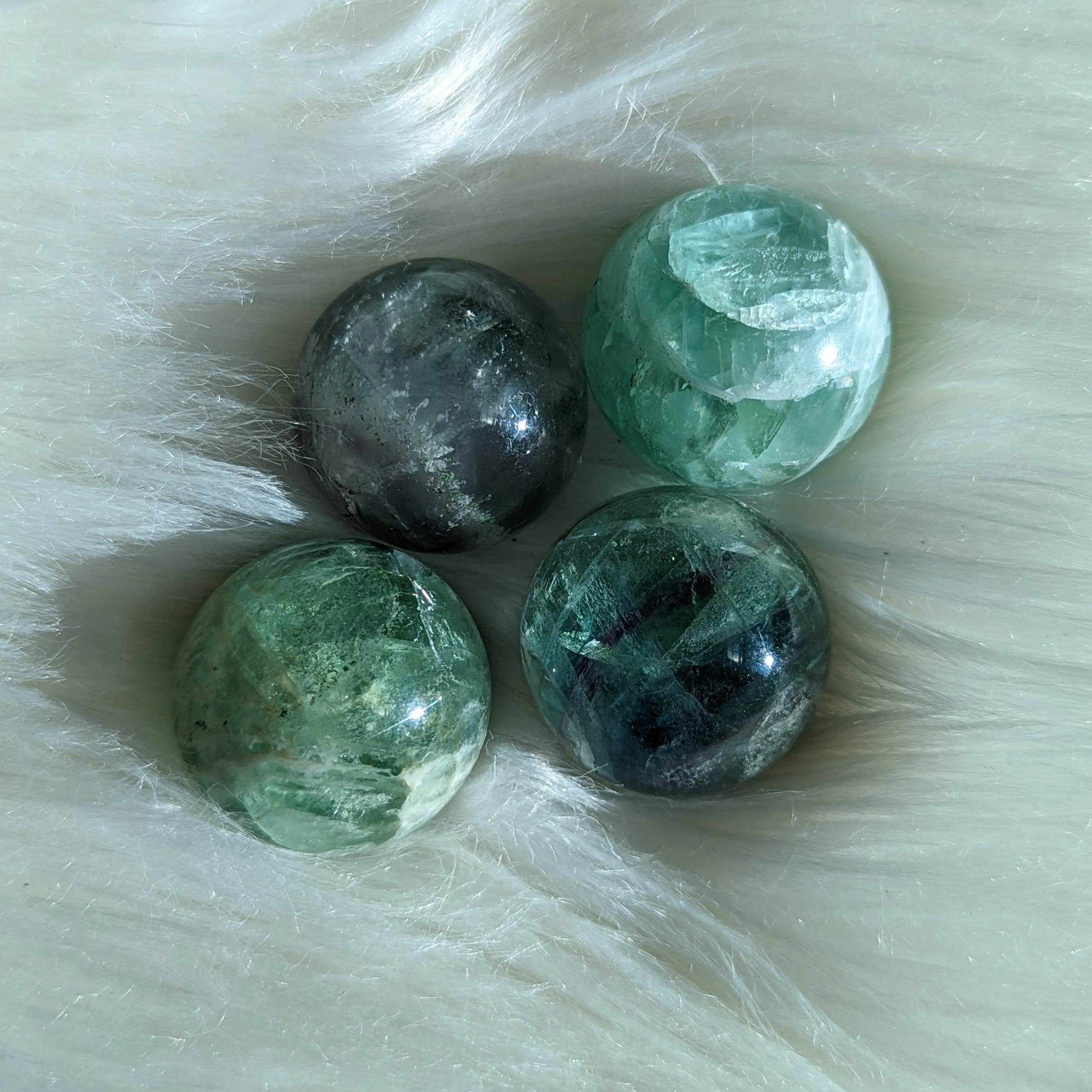 Adorable and Healing Blue / Green Flourite Spheres (one)