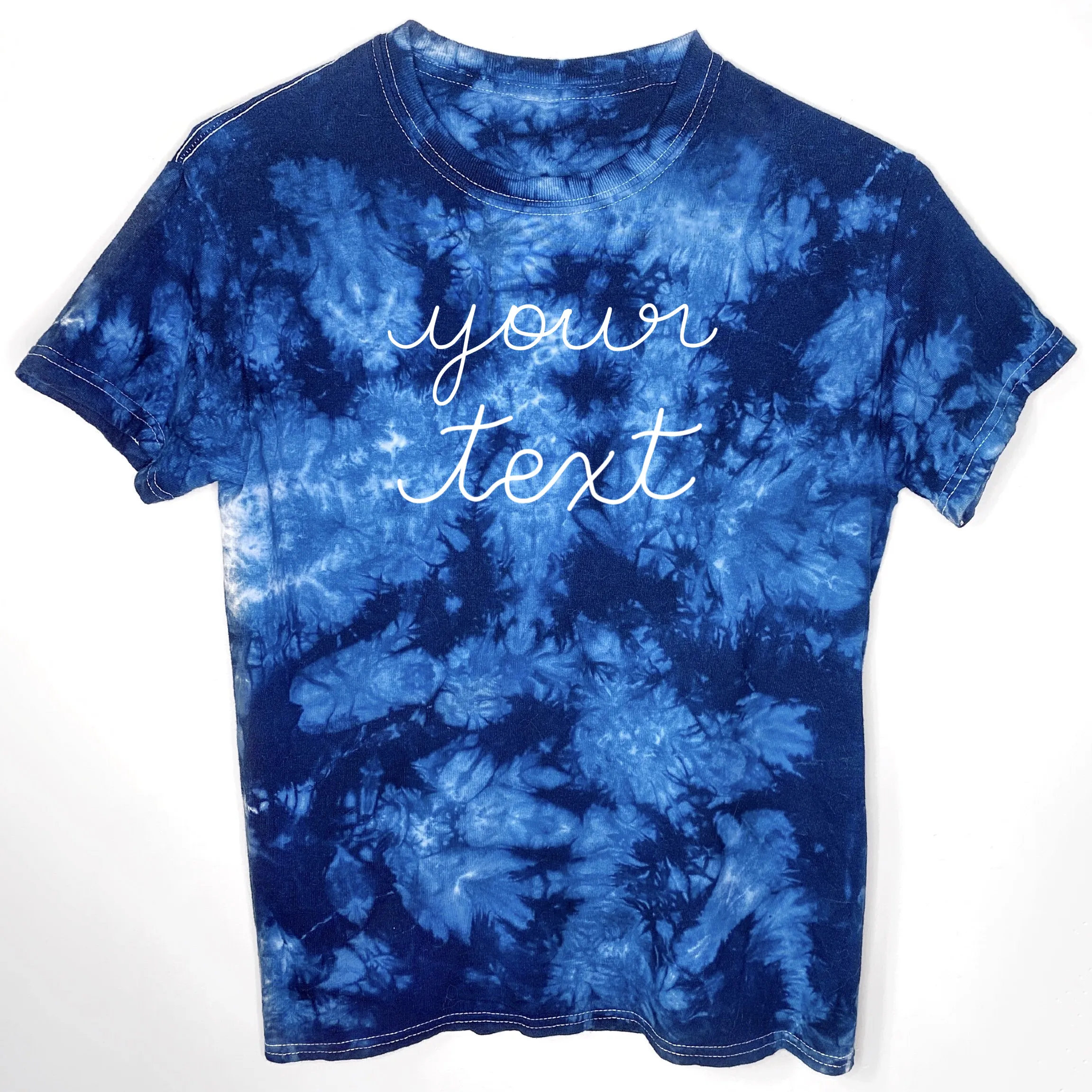 Adult Blue Acid Dye Chainstitch T-Shirt