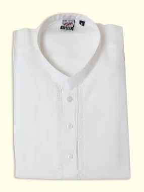 AM 100% Premium Cotton Kurta Sherwani Collar for Men Off White