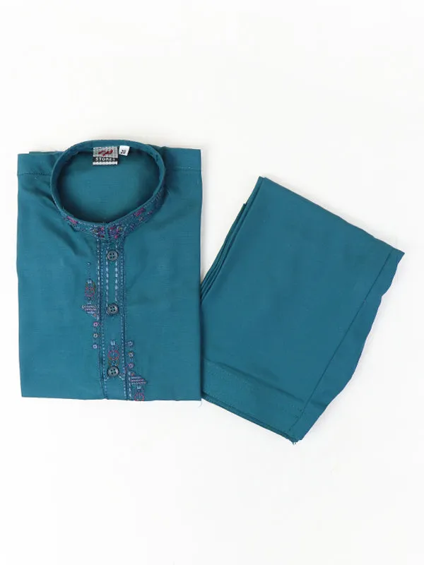 AM 368 Boys Kameez Shalwar Suit 2Yrs - 14Yrs Design 03 Sea Blue