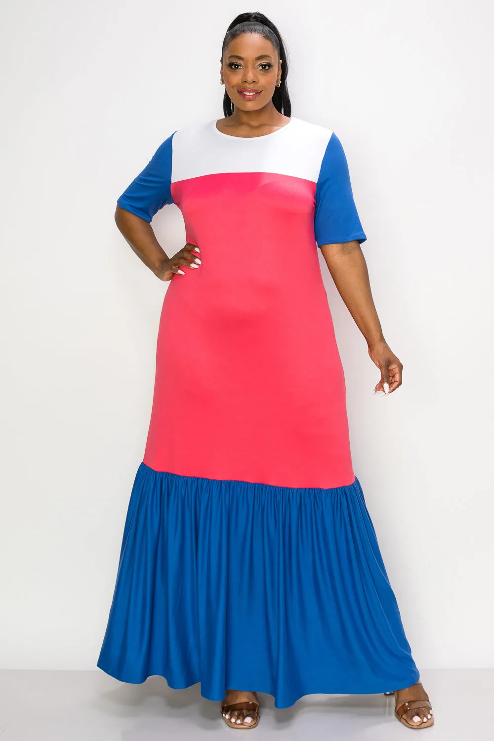 Ami Colorblock Maxi Dress