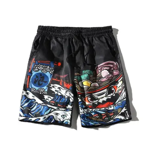 Angry Ramen Waterproof Beach Shorts