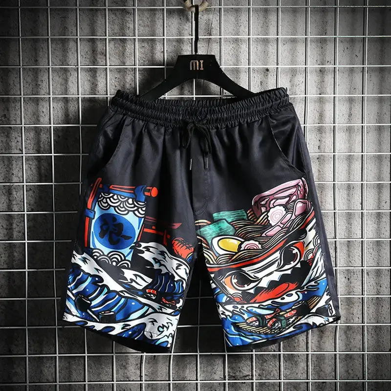 Angry Ramen Waterproof Beach Shorts