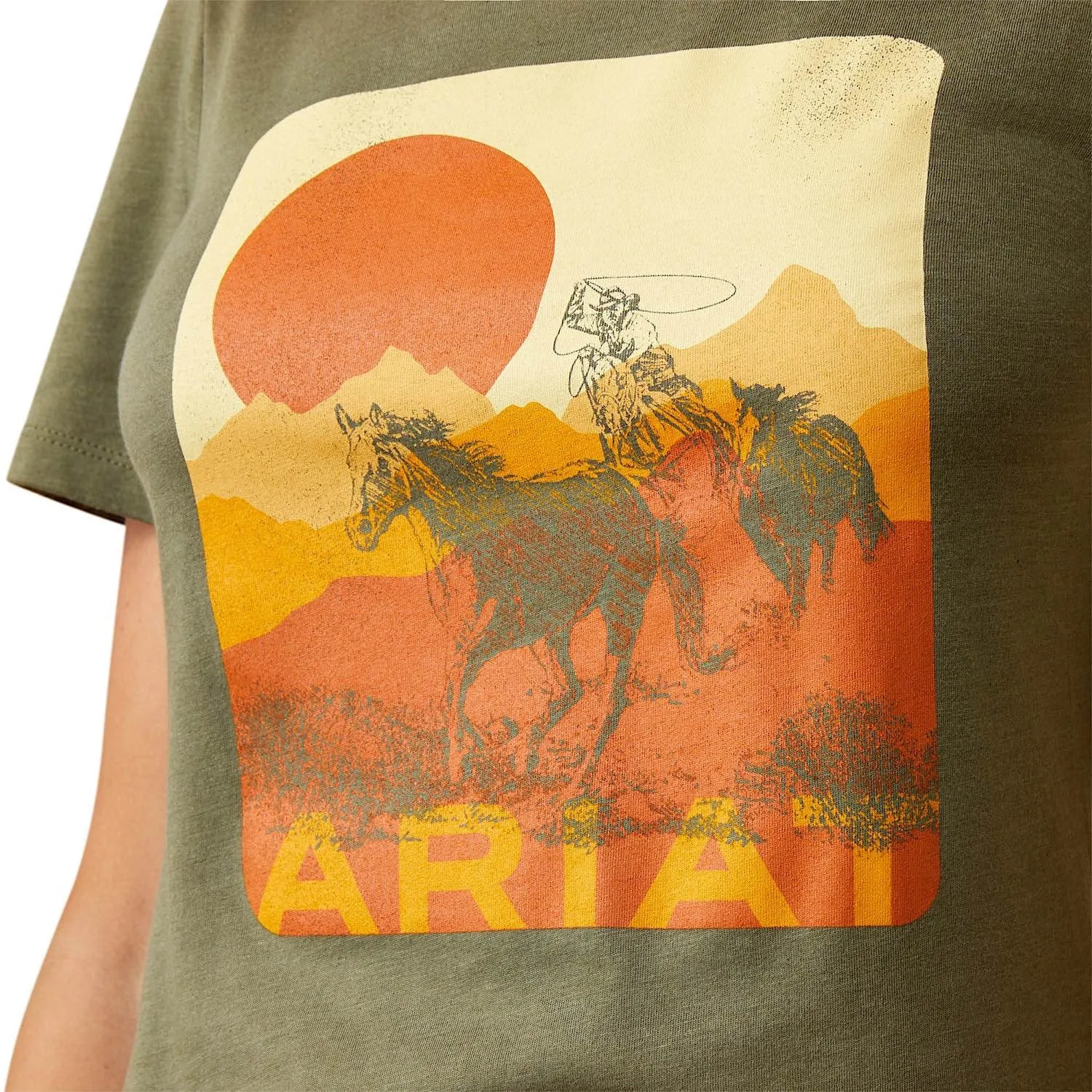 Ariat Womens Mustang Fever Tee Military Heather