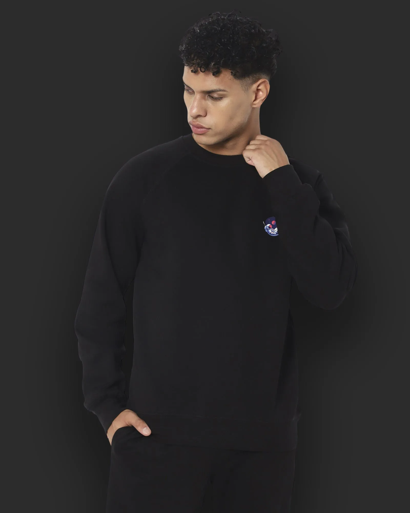 Astral Ascent HW Crew Sweatshirt: Black