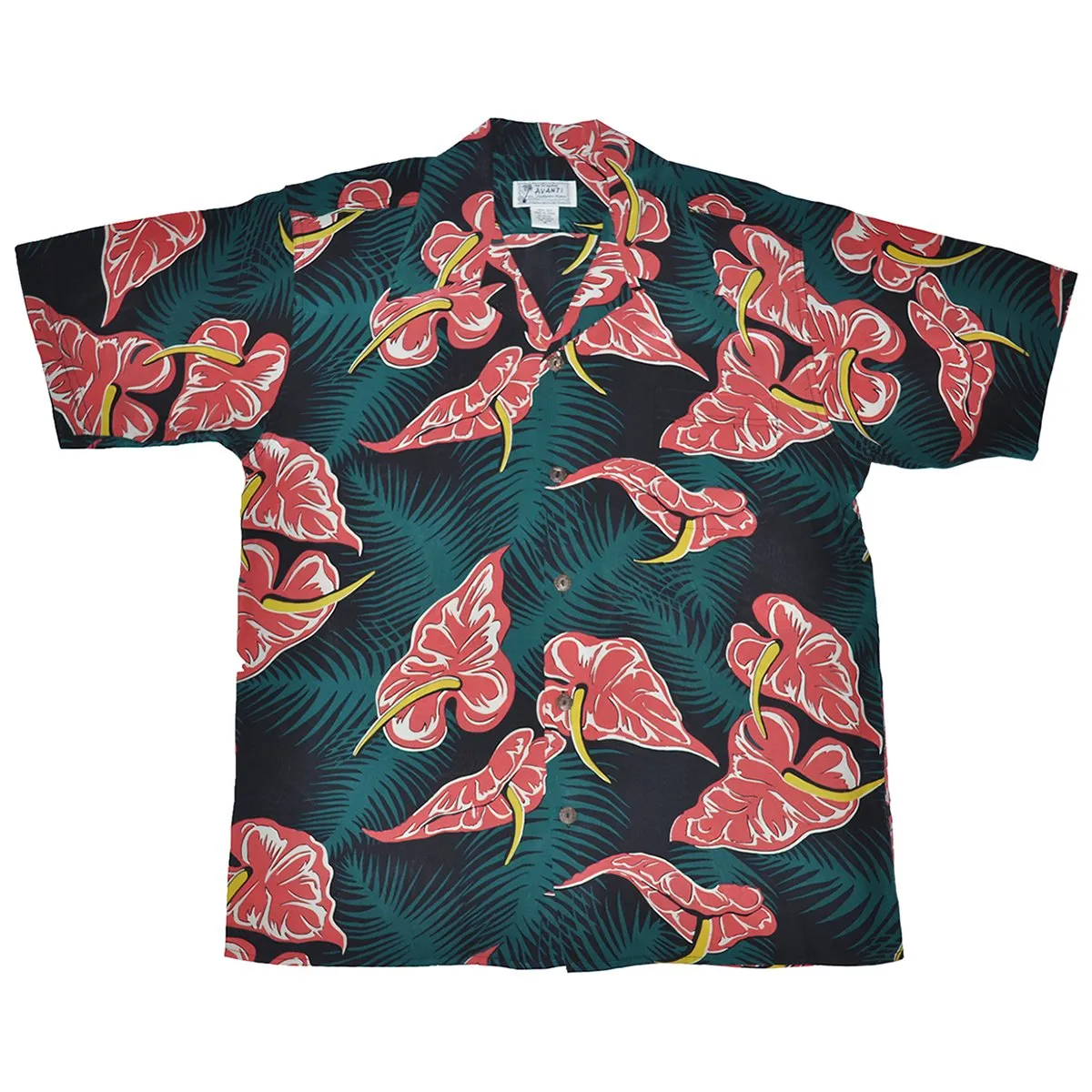 Avanti Hawaiian Shirt - Heart Of Hawaii - Black