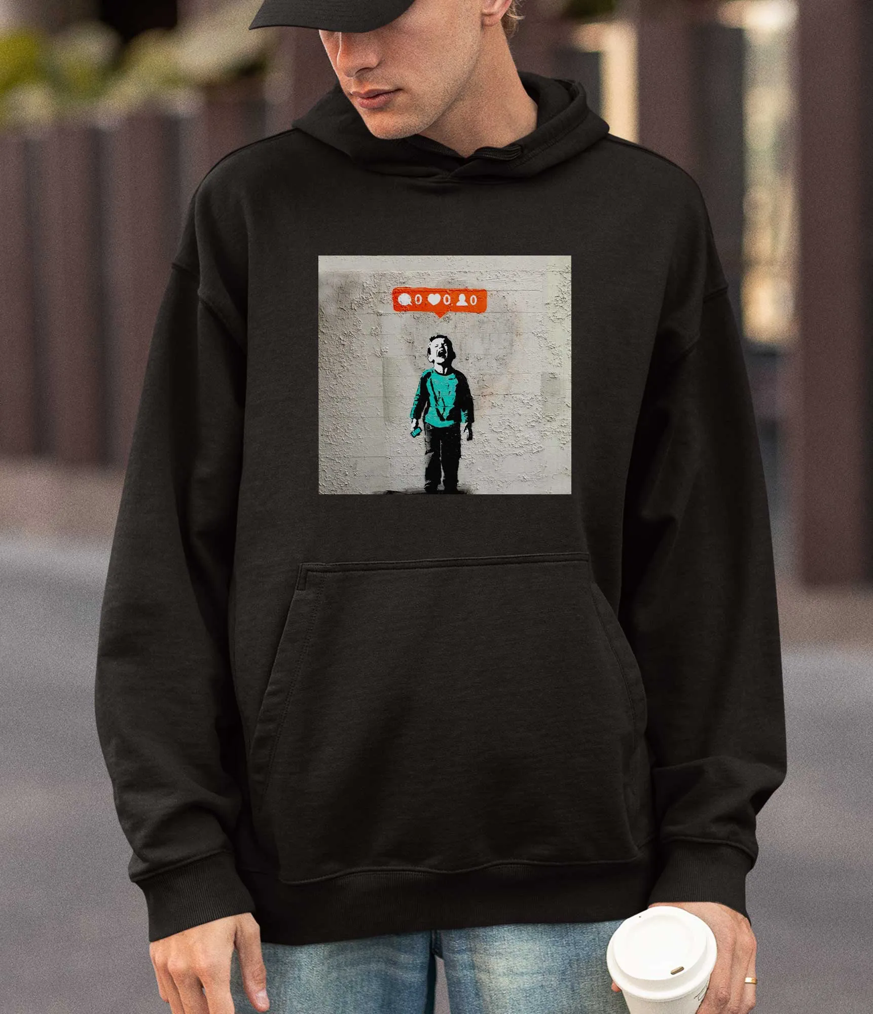 Banksy Hoodie - Social Media Boy