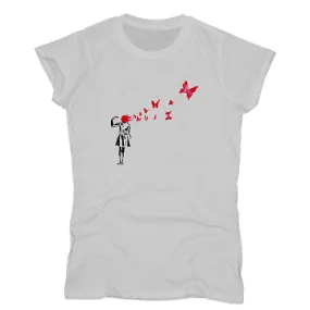 Banksy Women's T-shirt - Butterfly Girl