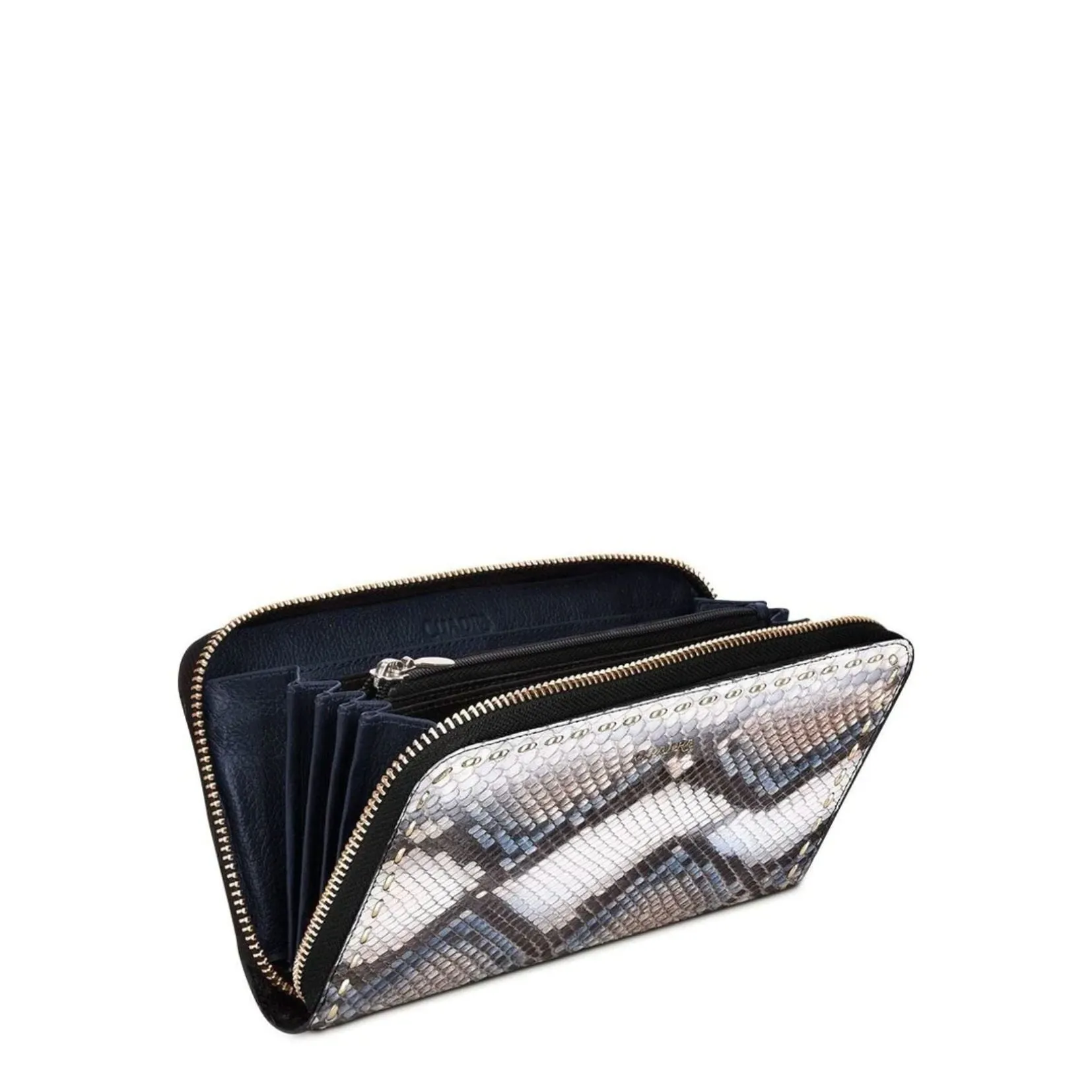 BD211PI - Cuadra blue fashion python leather wallet clutch for women