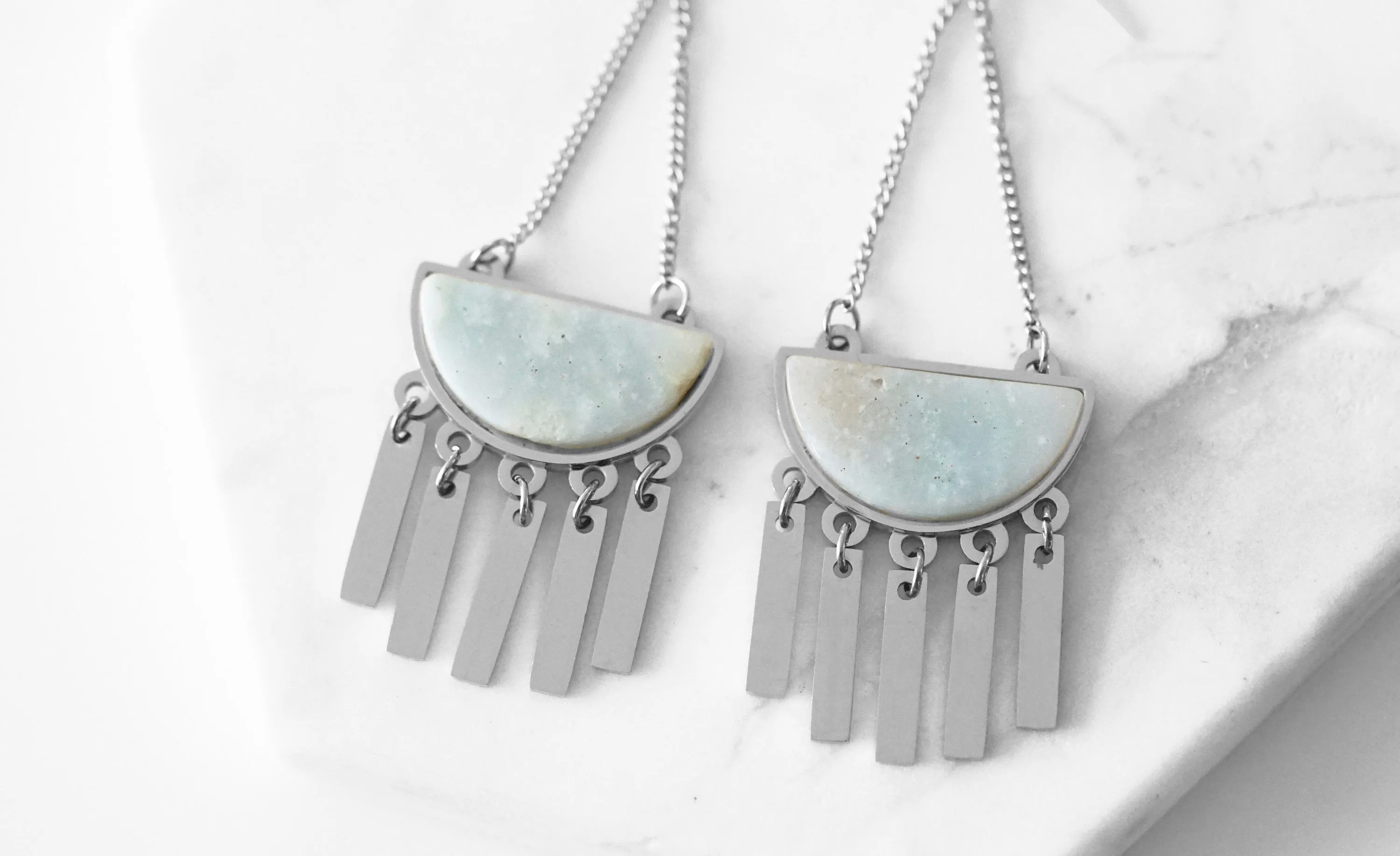 Bianca Collection - Silver Solar Earrings