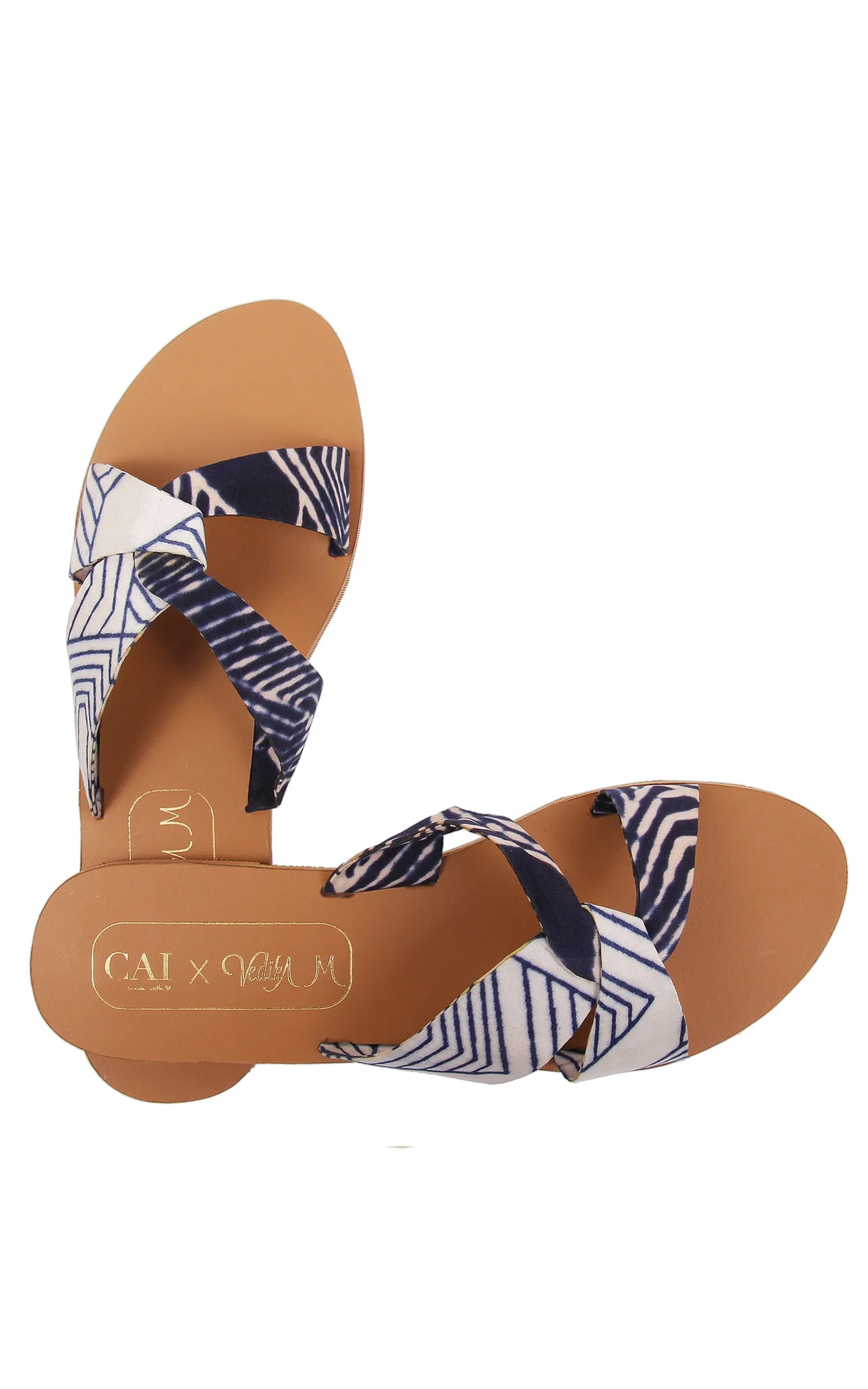 Blue & White Criss Cross Sliders