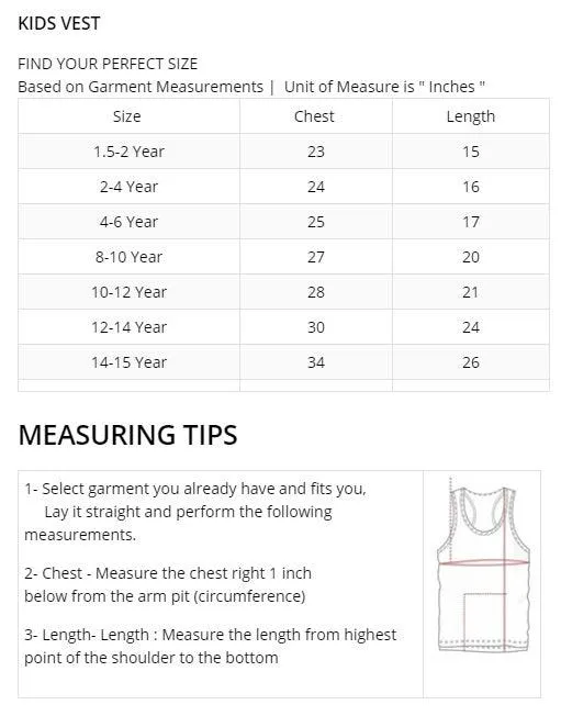 Boy's Premium Quality Soft Cotton Graphic Vest