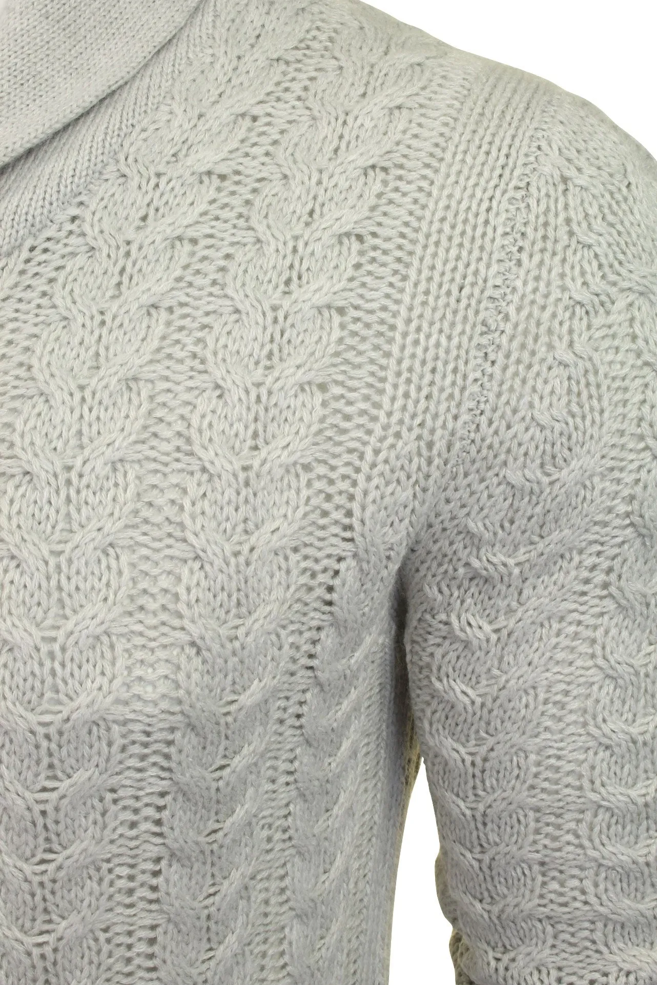 Brave Soul 'Schematic' Button Through Cardigan - All Over Knit Detail