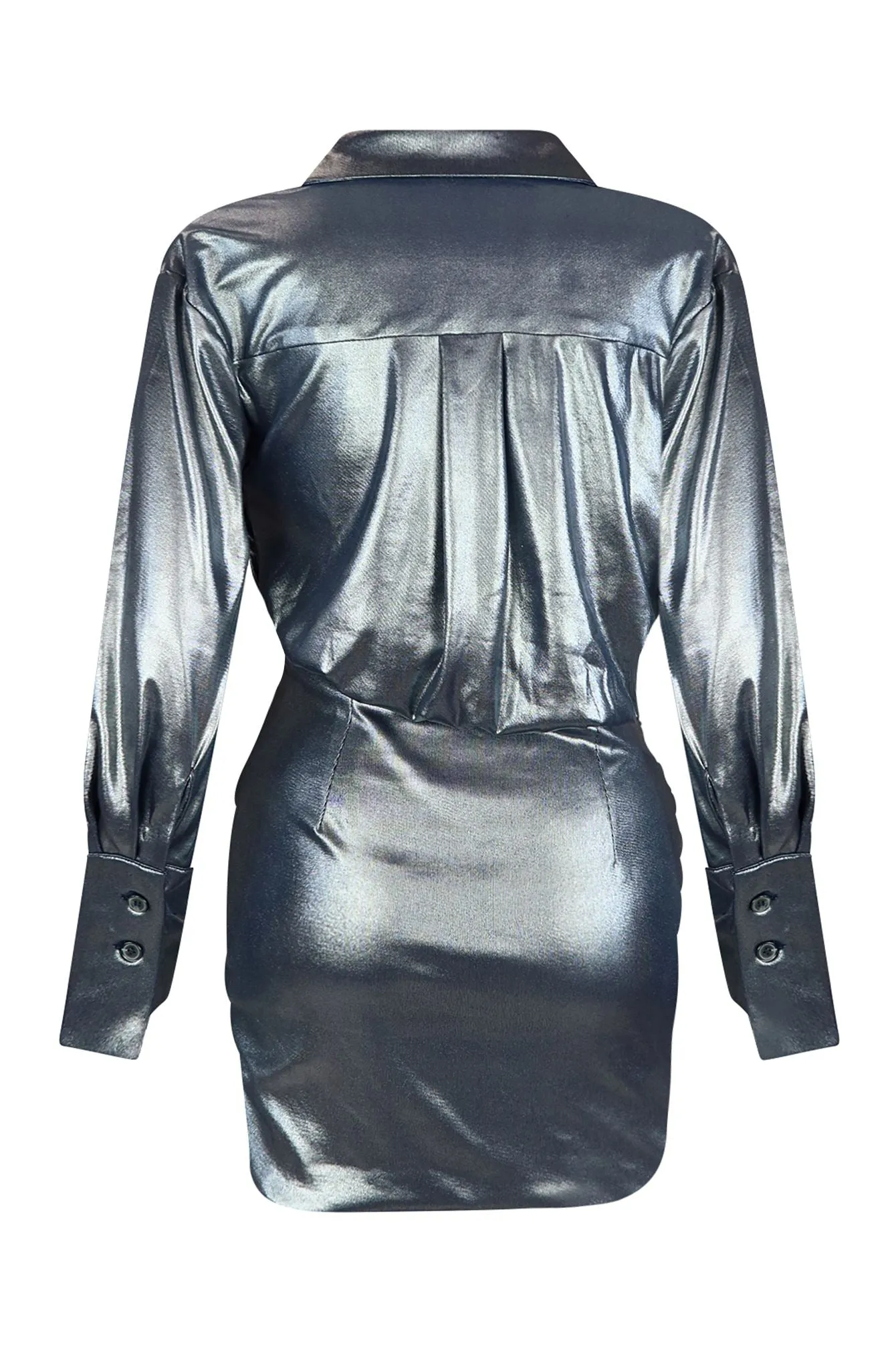 Calypso Shiny Drape Mini Dress