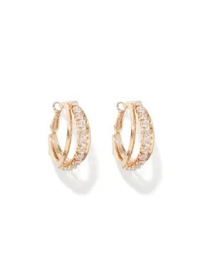 Cameron Cubic Zirconia Stone Hoop Earrings