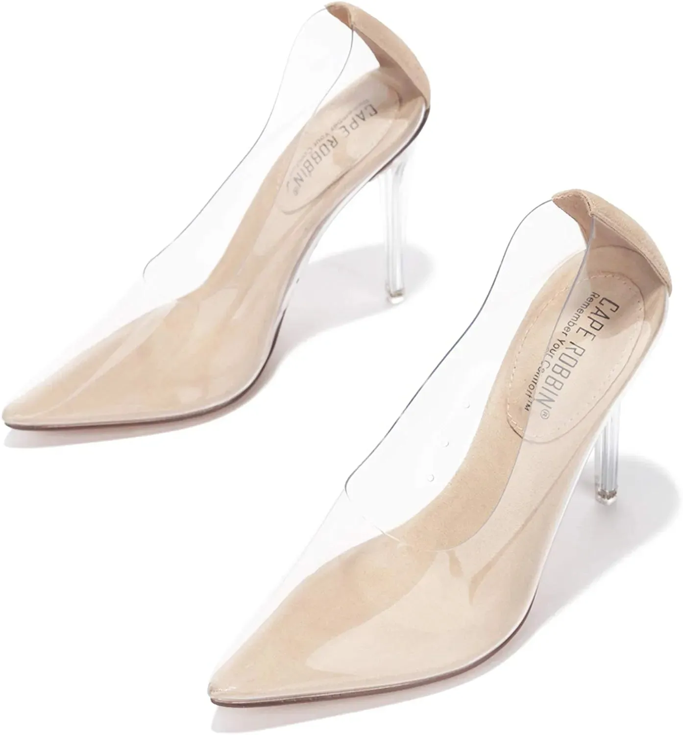 Cape Robbin Women's Glass Doll Clear Stiletto Heels