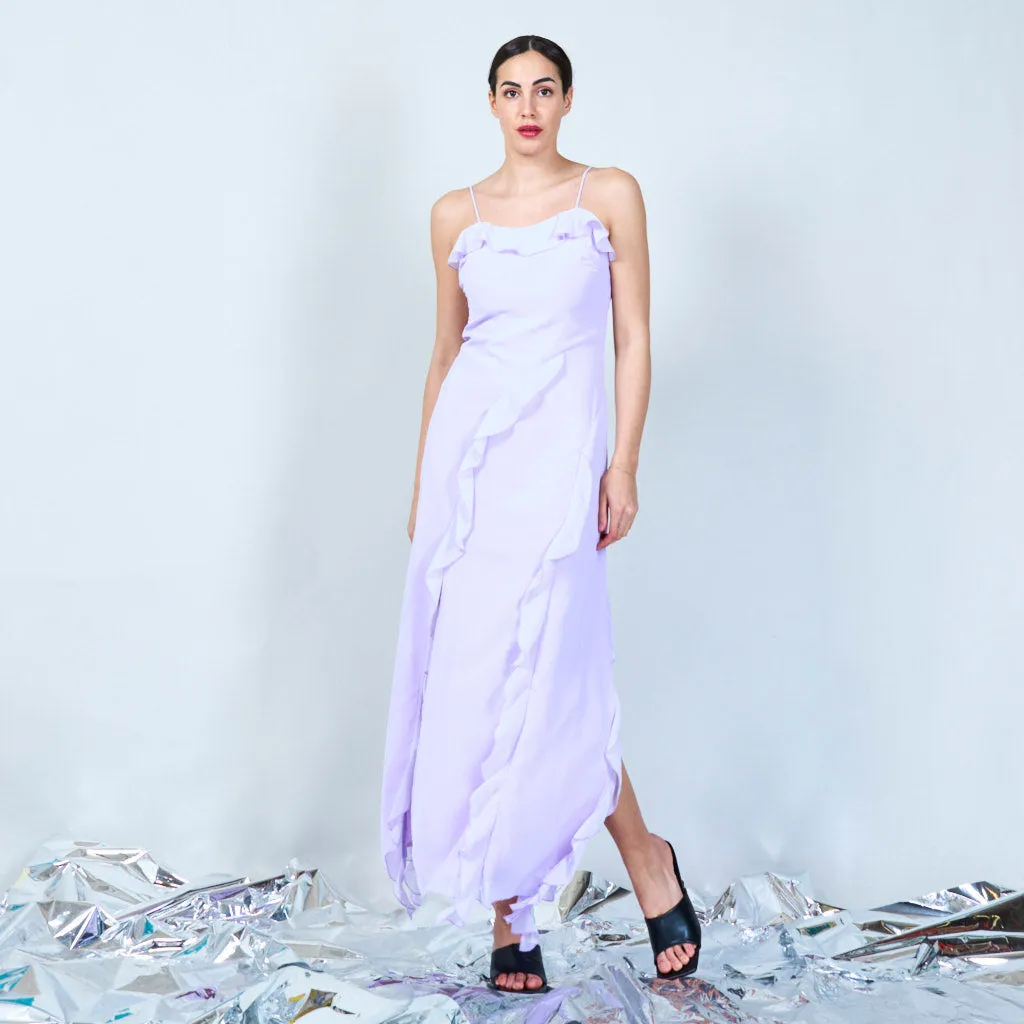 Cascading ruffle maxi dress wholesale