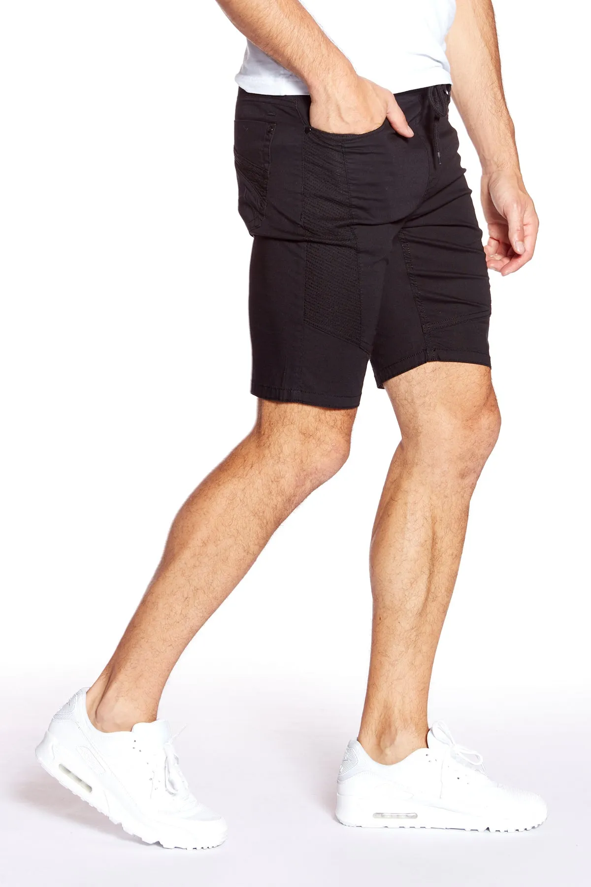 CASH -Mens Ripstop Moto Stitch Short - Black