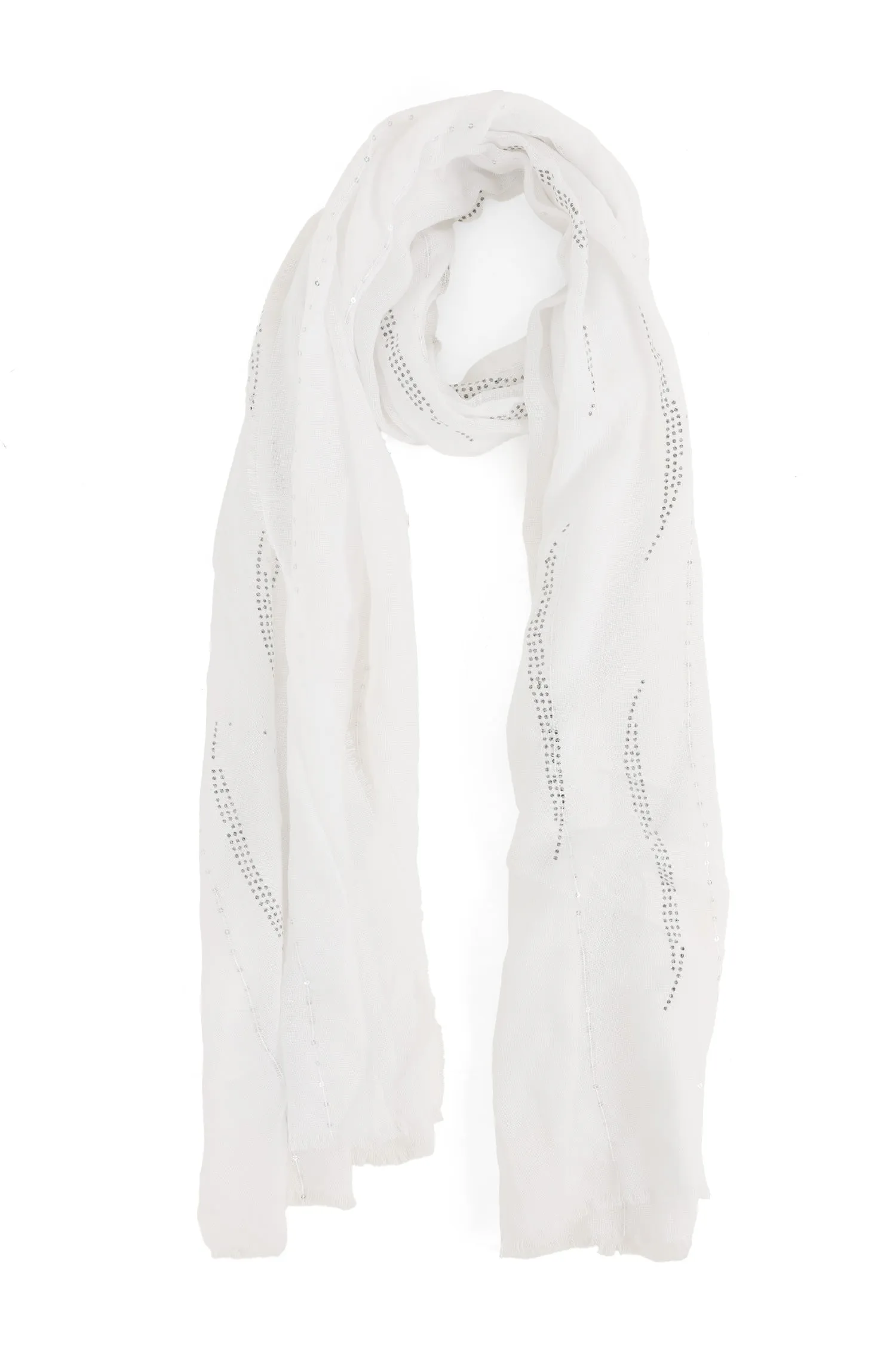 CLASSIC COTTON CHARM SCARF-WHITE