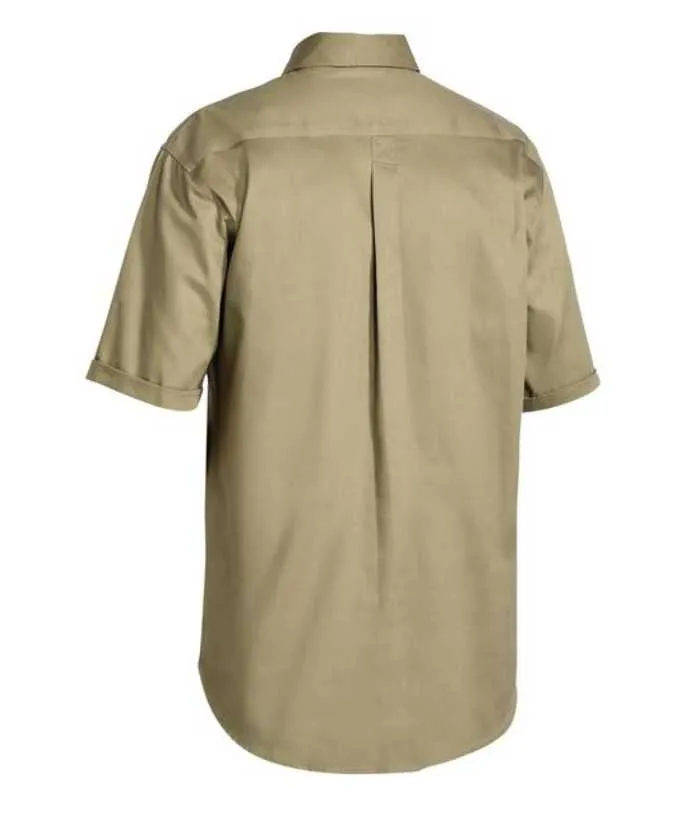 Closed Front Drill Short Sleeve Shirt