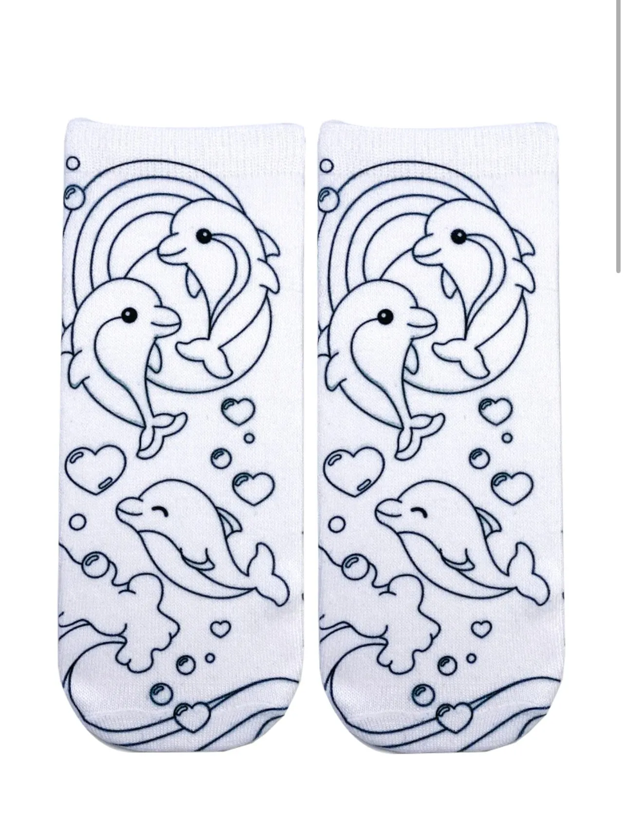 Coloring Socks Dolphins