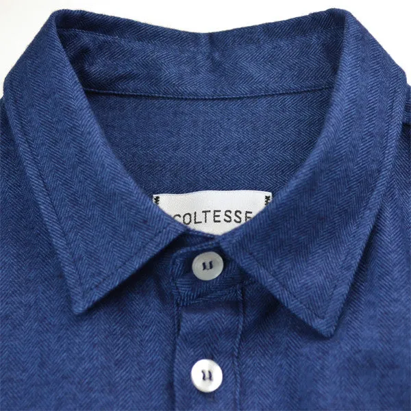 Coltesse - Pocket White Cornea Shirt - Blue Chevron