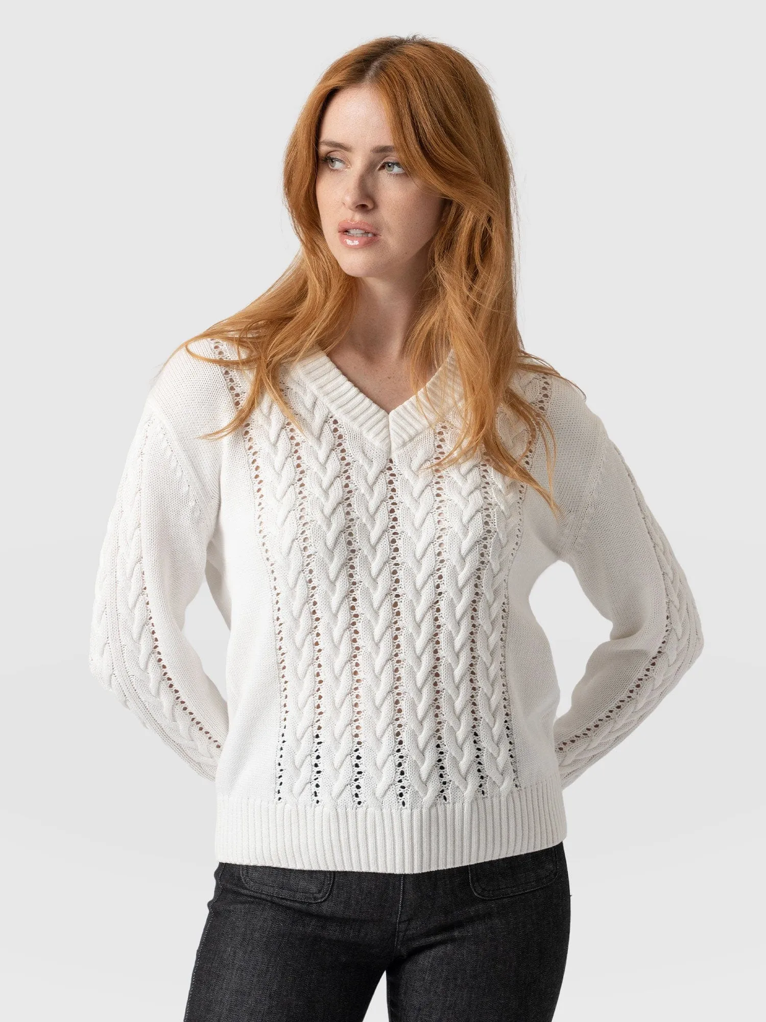 Cotton Cable Knit Jumper - Cream