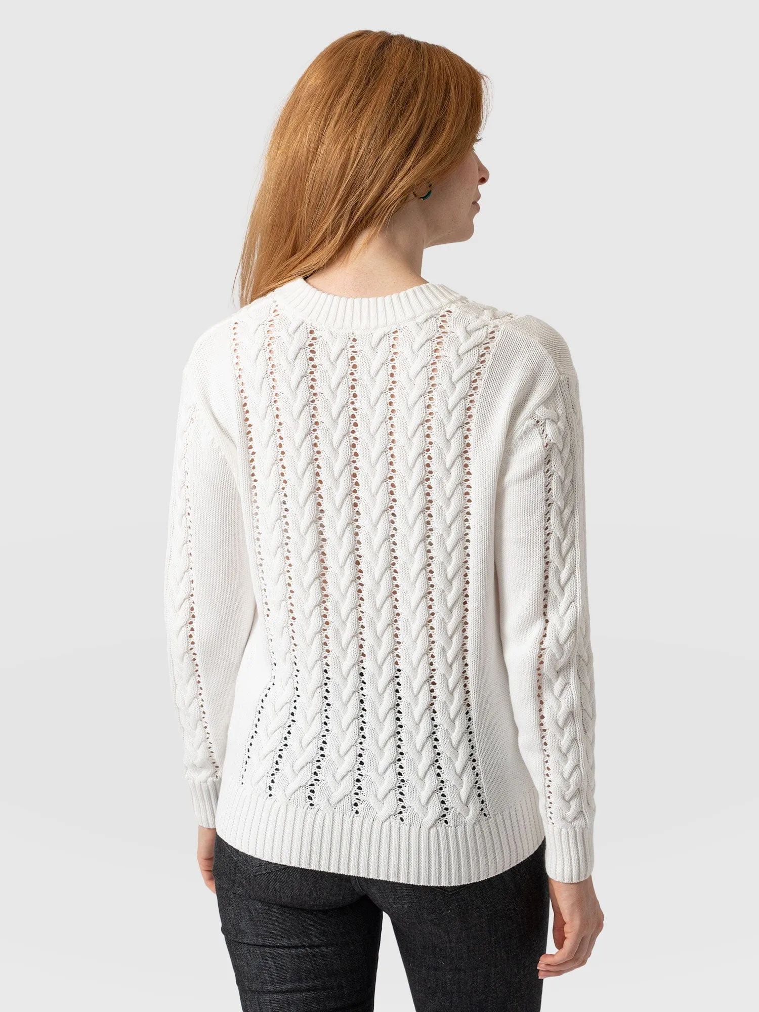 Cotton Cable Knit Jumper - Cream