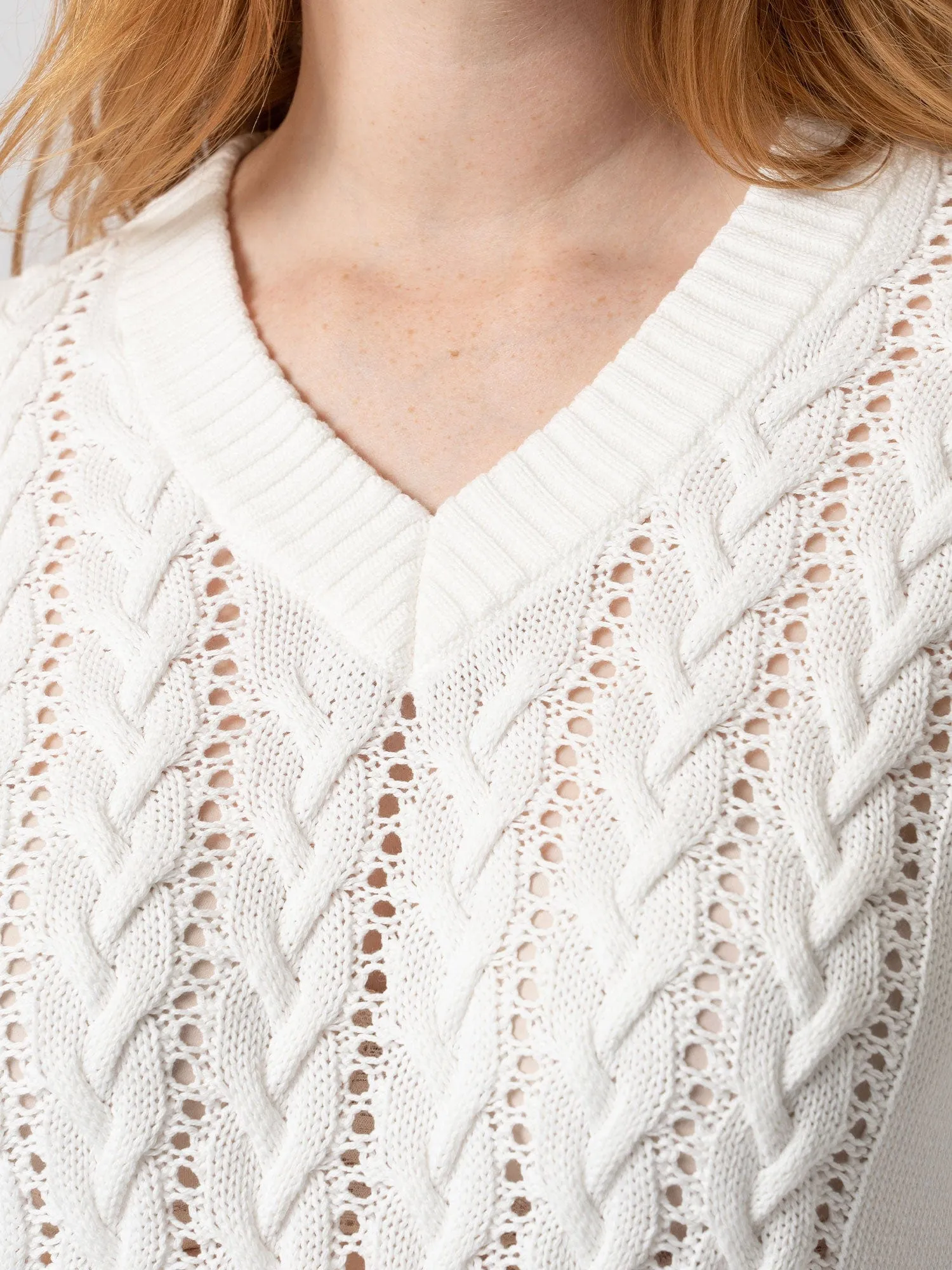 Cotton Cable Knit Jumper - Cream