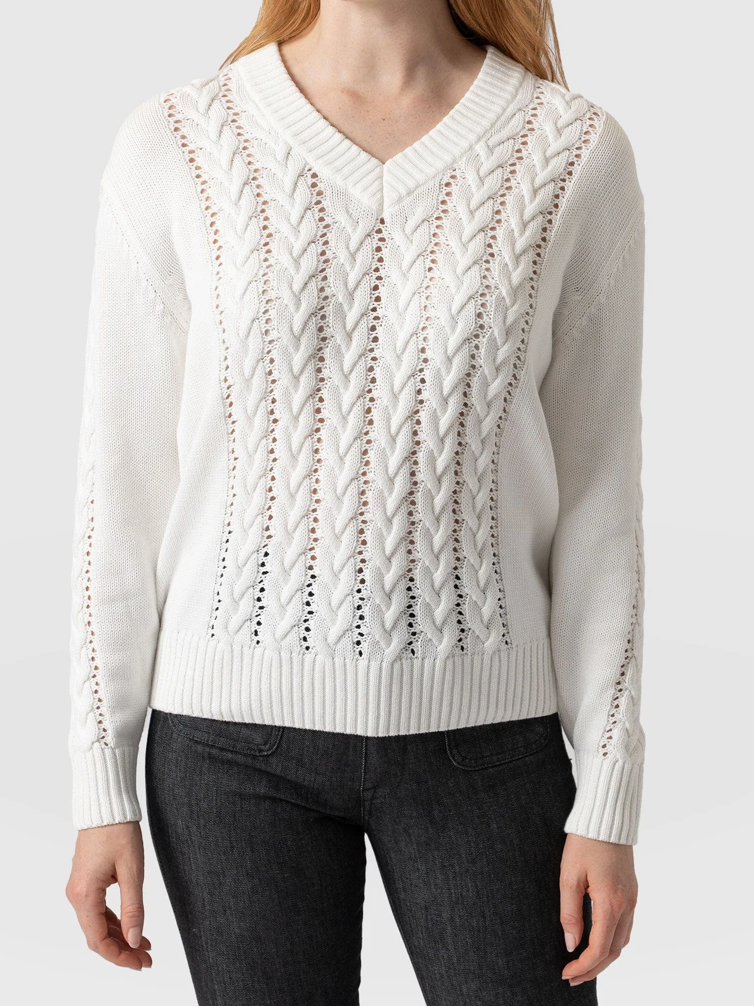 Cotton Cable Knit Jumper - Cream