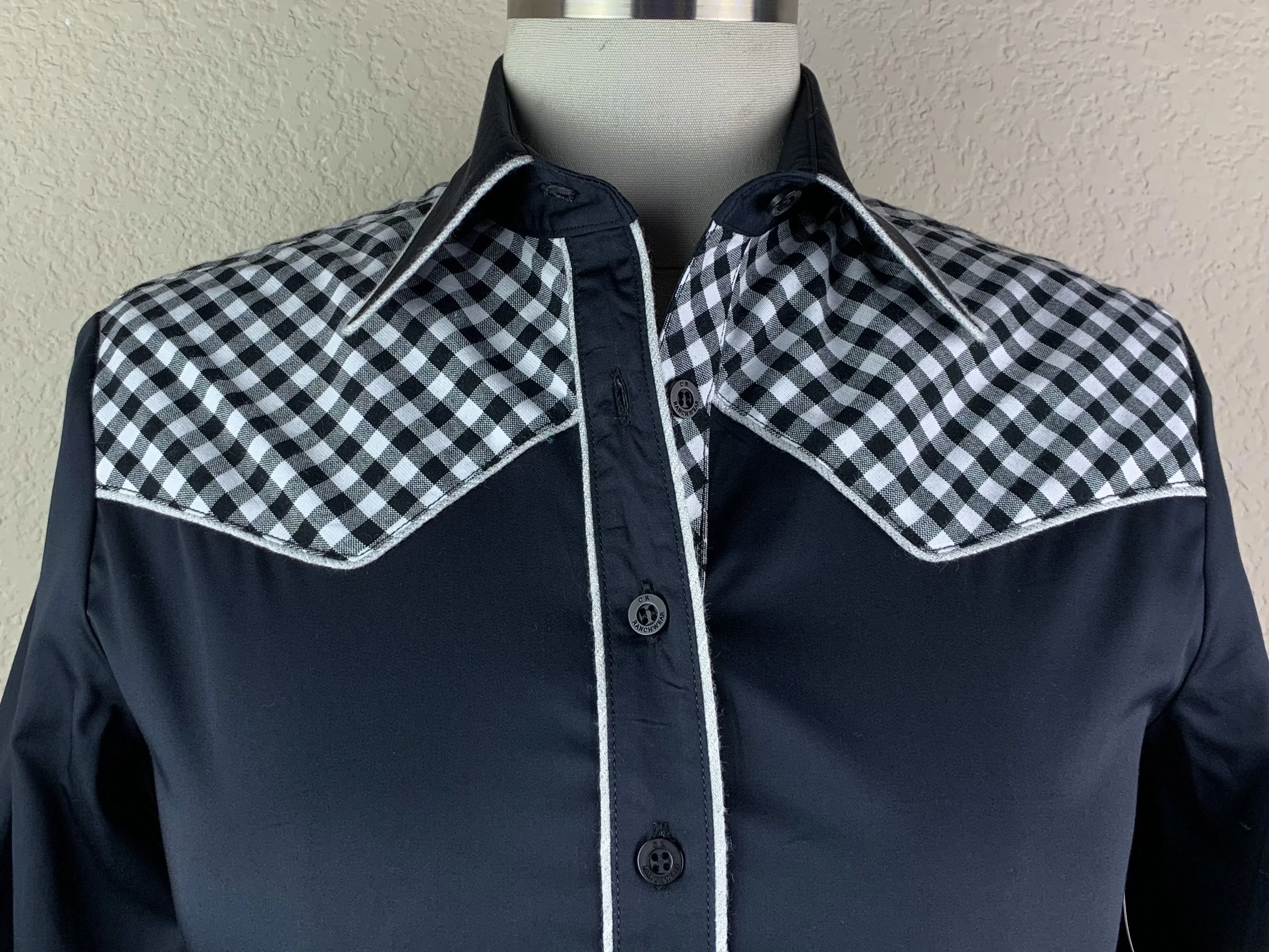 CR Western Pro Black Cotton Sateen with Gingham