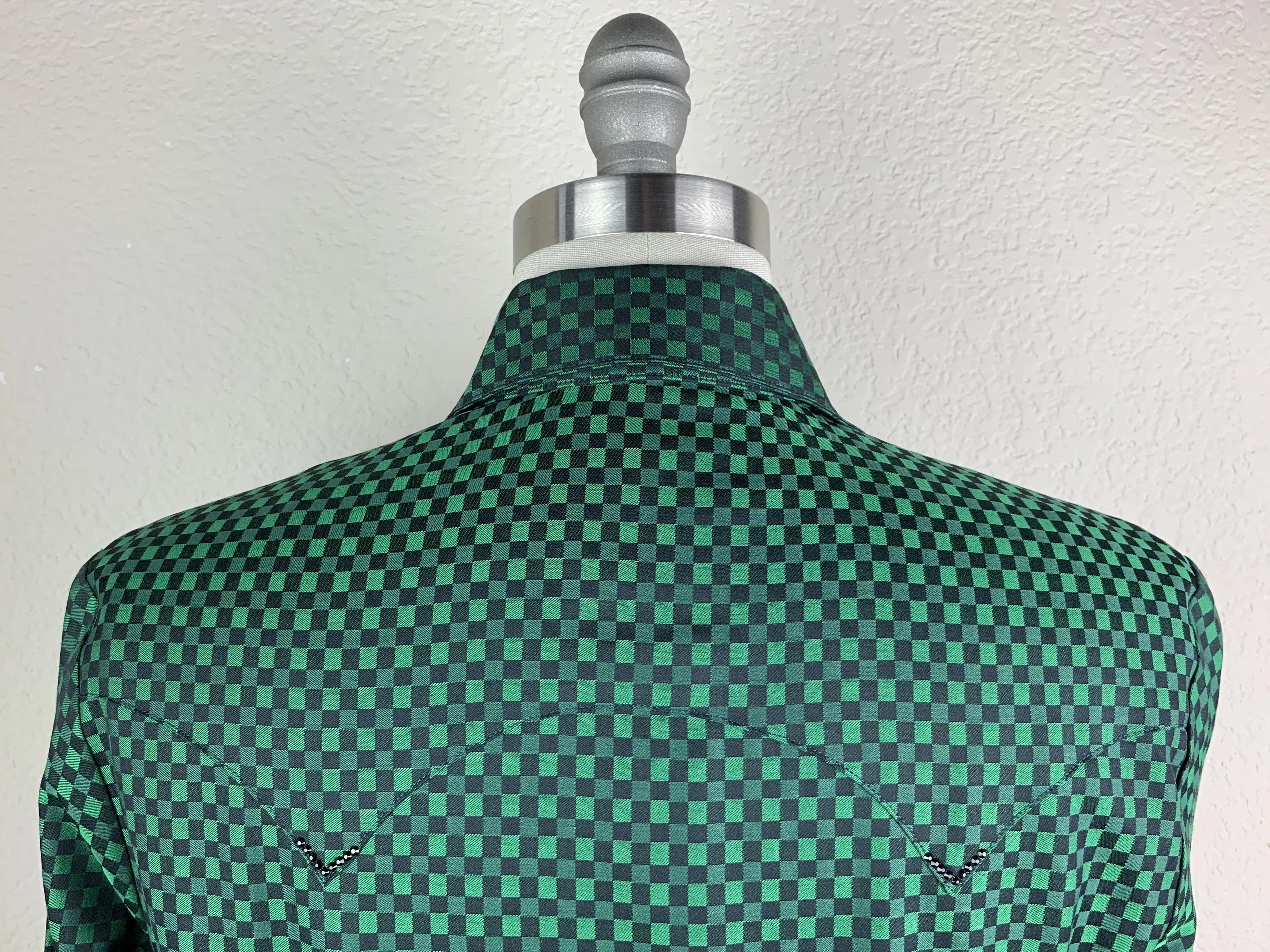 CR Western Pro Green and Black Custom Weave Italian Cotton