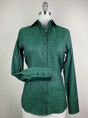 CR Western Pro Green and Black Custom Weave Italian Cotton