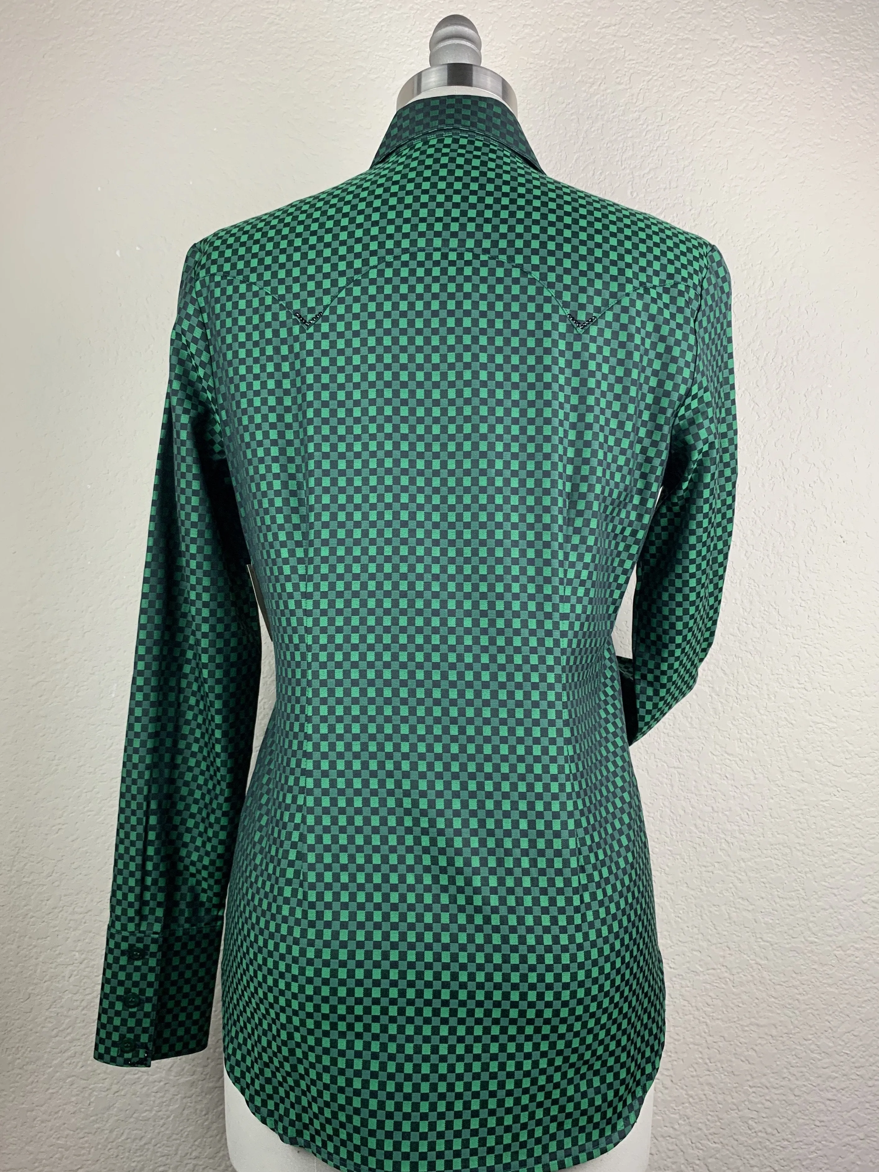 CR Western Pro Green and Black Custom Weave Italian Cotton