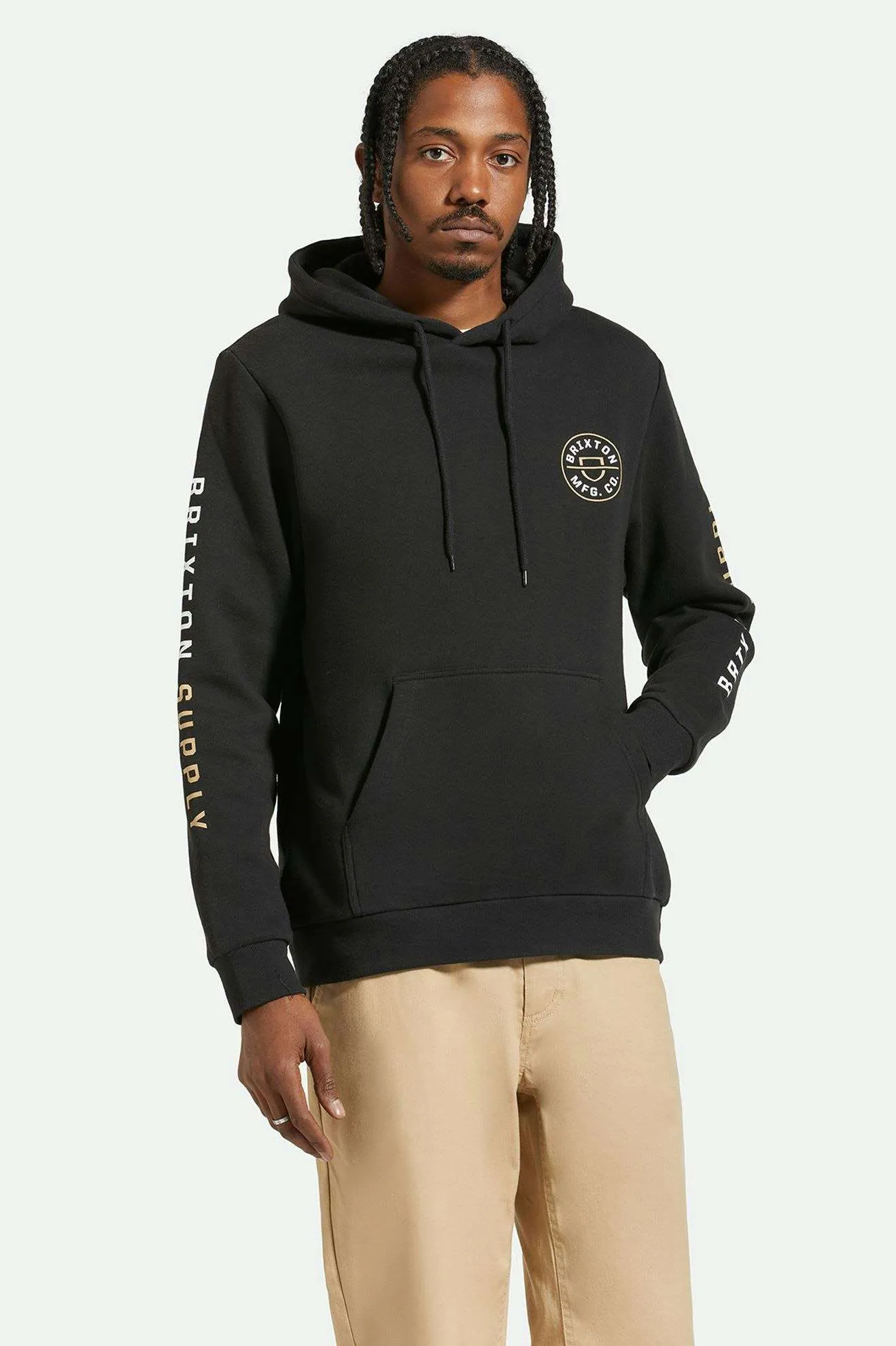 Crest Hoodie - Black/Sand/White