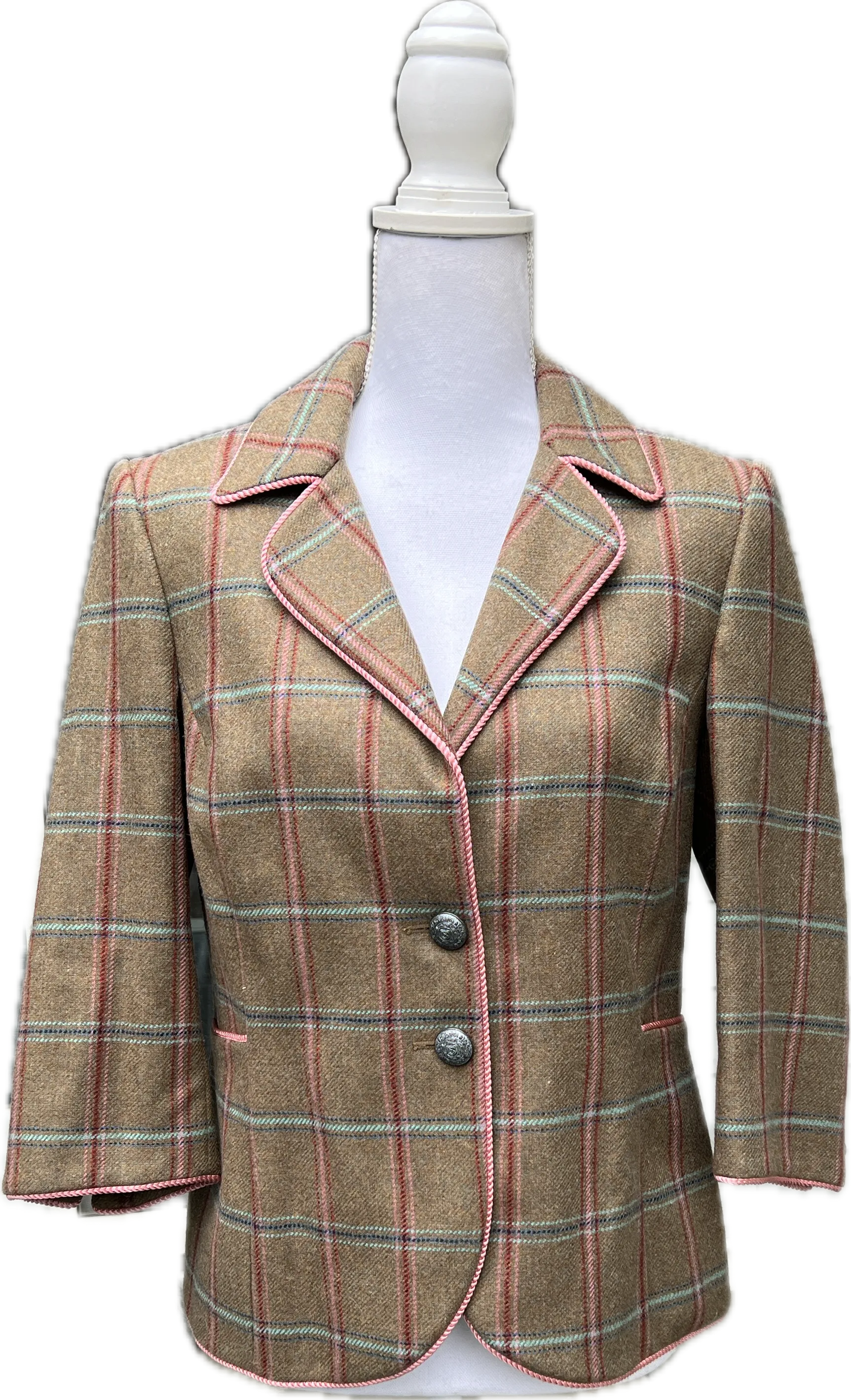 Dubarry of Ireland Plaid Wool Blazer, 10