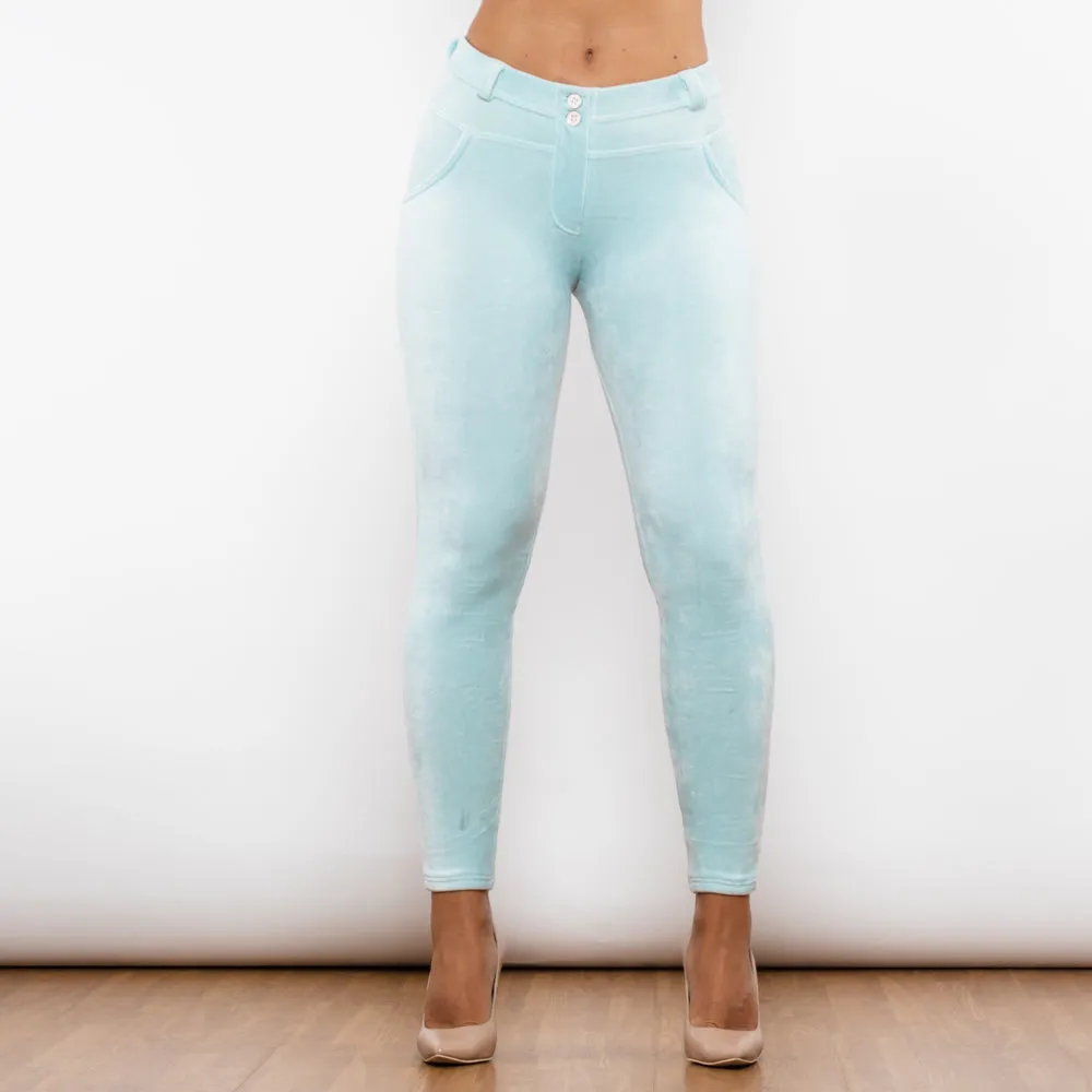 Emerald Green Chenille Middle Waist Lifting Leggings