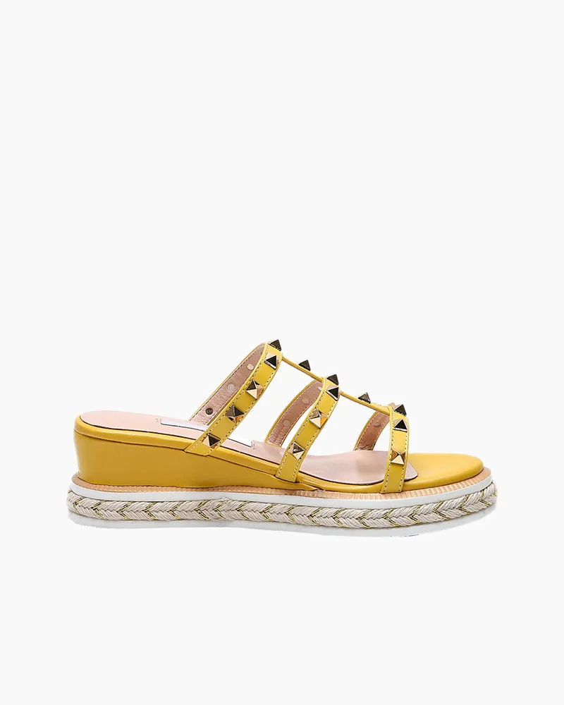 Espadrille Wedges Slides Rivets Sandals