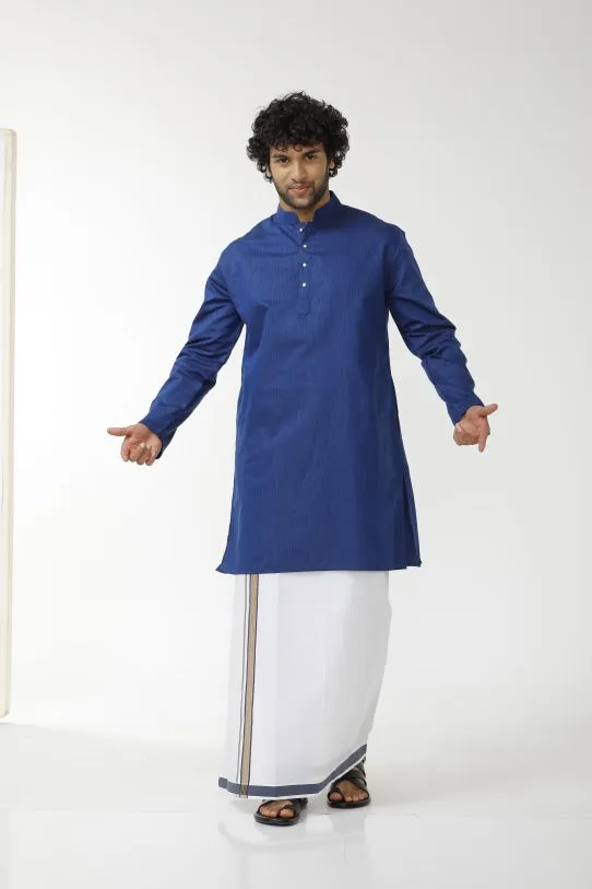 Exotic - Blue Long Kurta For Mens | Uathaym