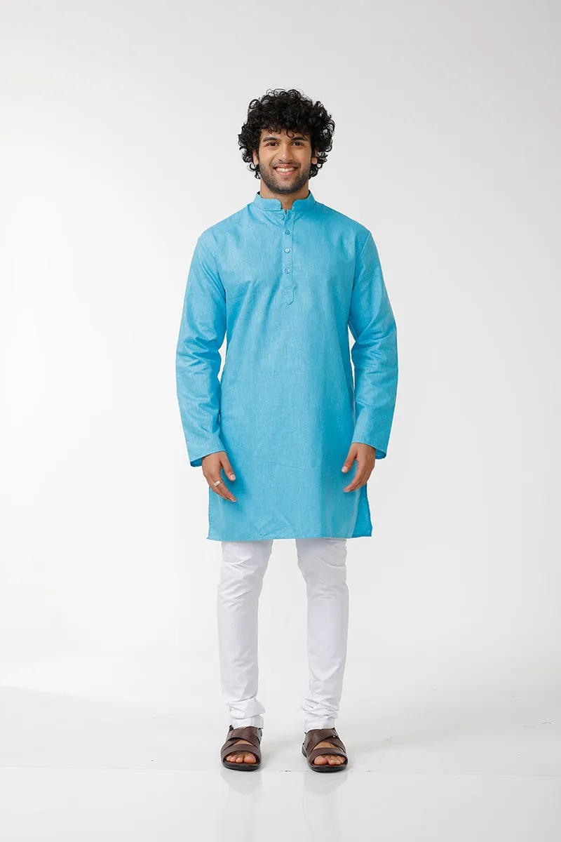 Exotic - Light Blue Long Kurta For Mens | Uathaym