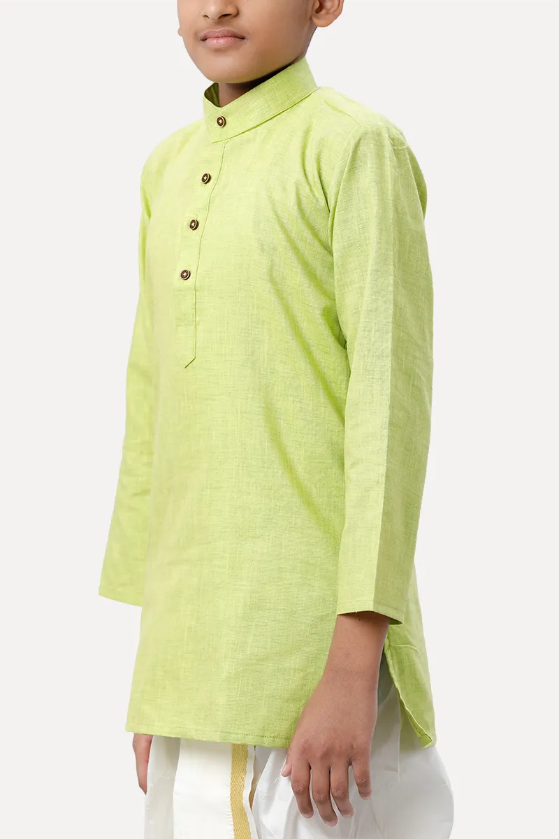 Exotic - Light Green Kurta and Panchakacham 2 In 1 Set For Kids | Uathayam