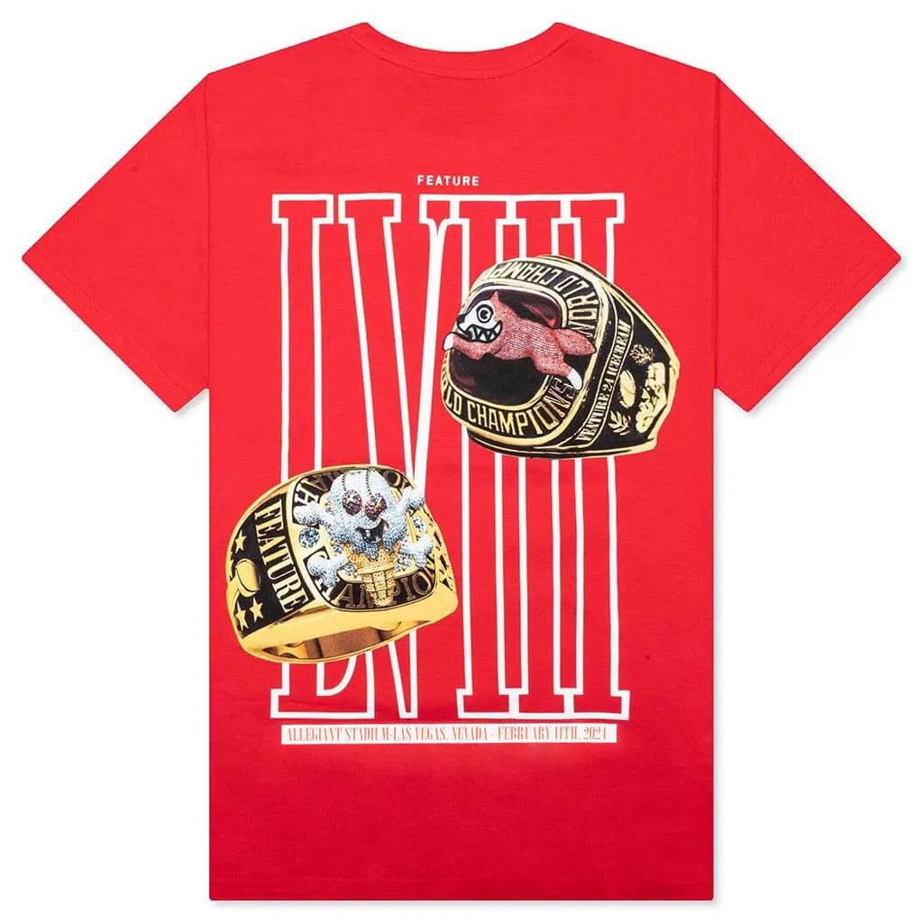 Feature x Icecream Rings Short Sleeve Tee - Tomato Red