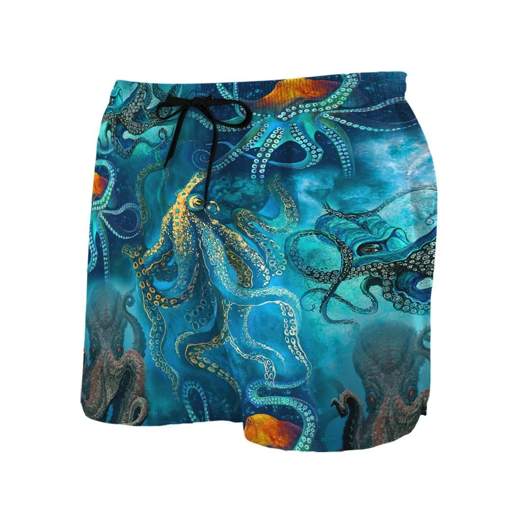 Gearhuman 3D Blue Ocean Octopus Hawaii Shirt