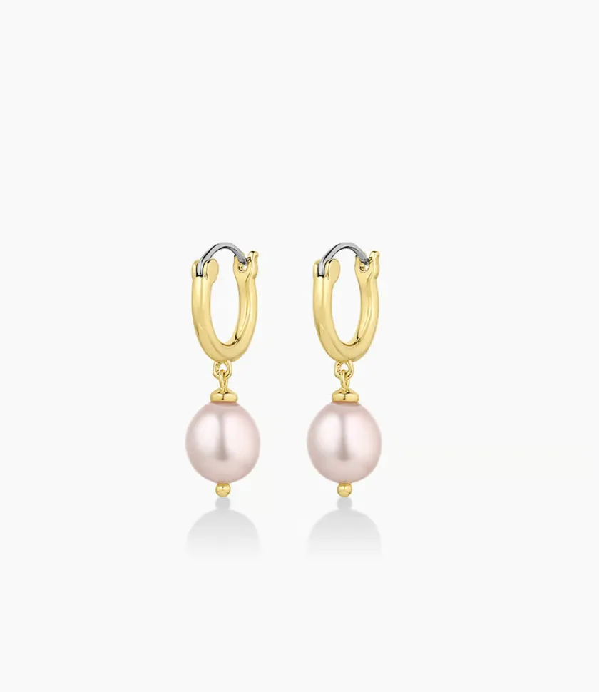 gorjana Pink Pearl Huggies Earrings