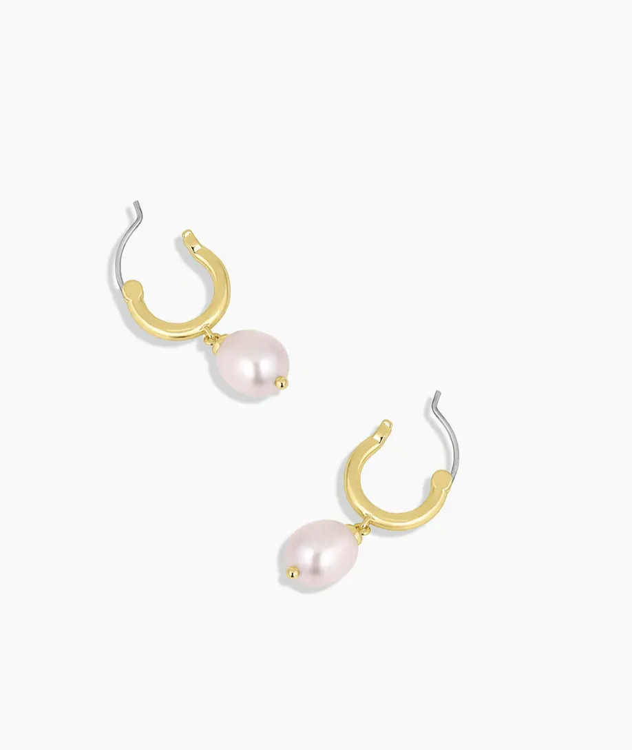 gorjana Pink Pearl Huggies Earrings